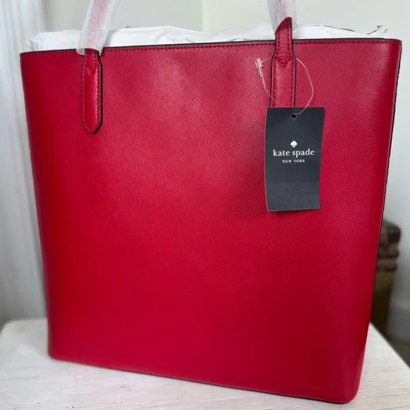 NWT ♠️ kate spade ♠️ Jana Medium Tote - Perfect Cherry 🍒 (Red) - Picture 4 of 13